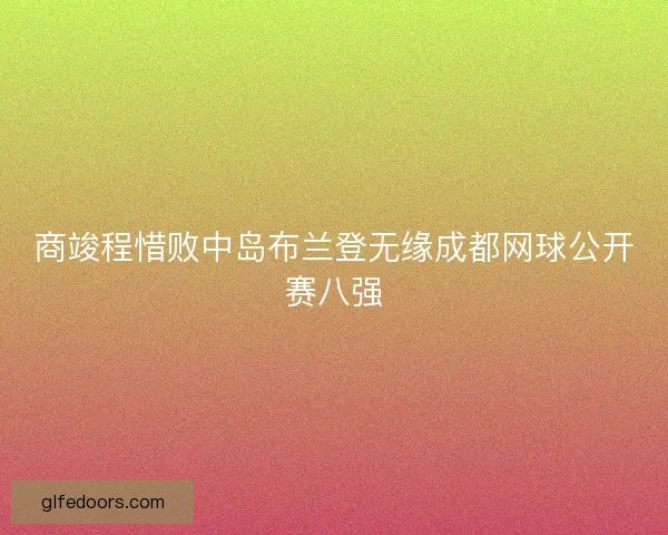 商竣程惜败中岛布兰登无缘成都网球公开赛八强